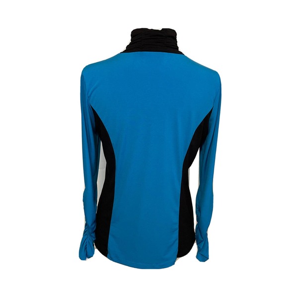 SUSAN GRAVER Women’s XS Active Top Polyester Spandex Blue Black - Picture 2 of 8